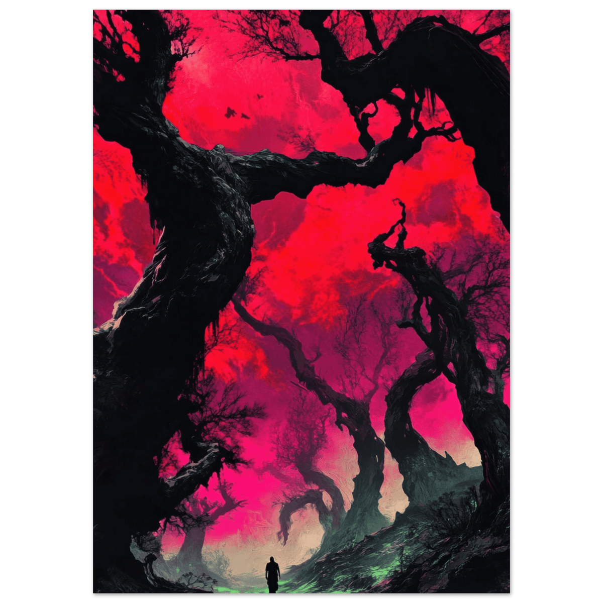 Ancient trees twist into monstrous contorted fig 2 - Shop Ai Art WebShop - Digital Art online Store