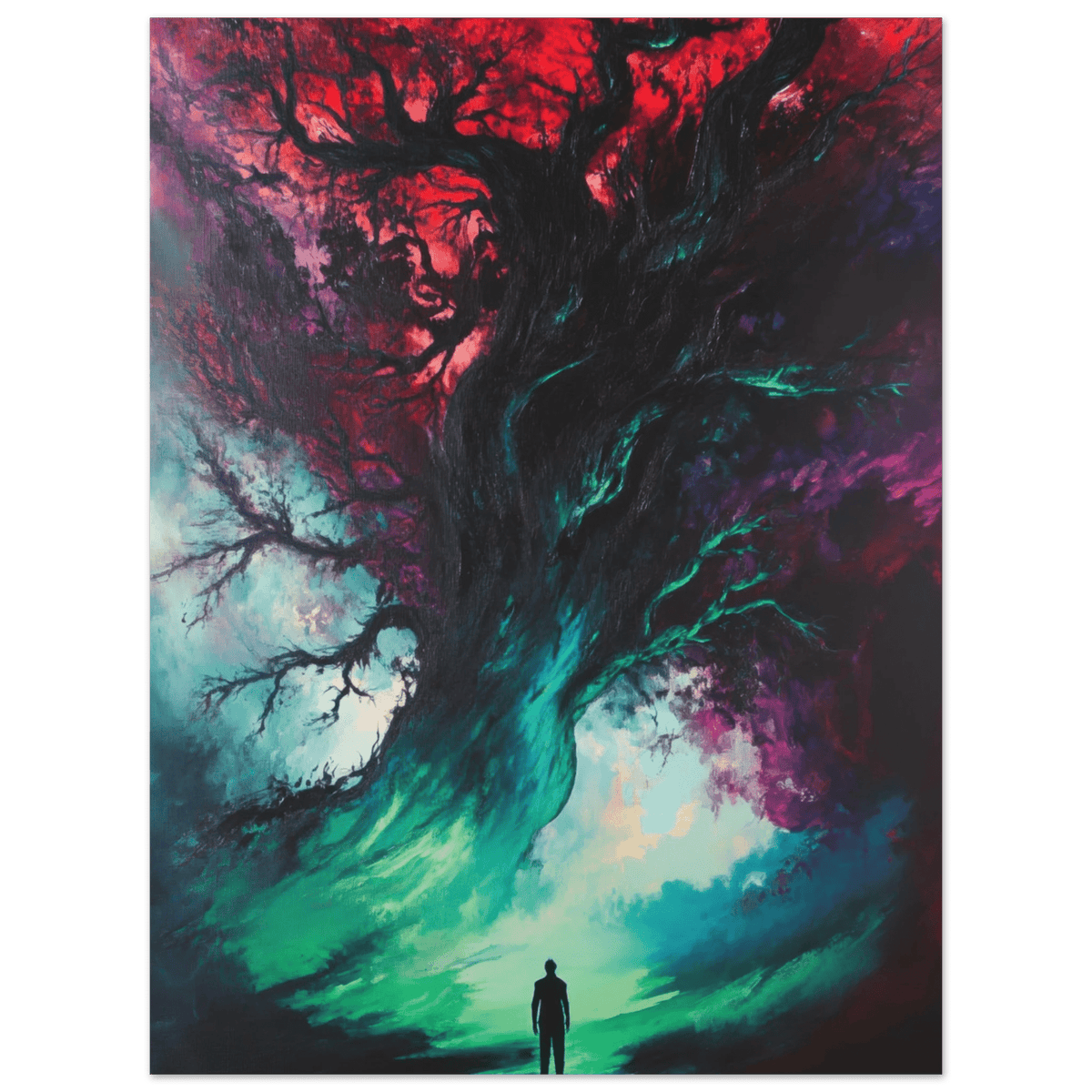 Ancient trees twist into monstrous contorted fig - Shop Ai Art WebShop - Digital Art online Store