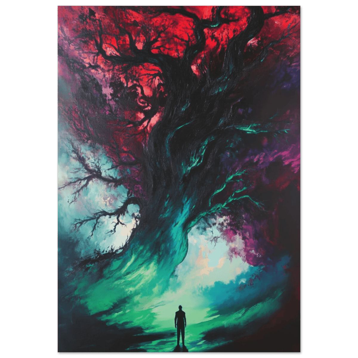 Ancient trees twist into monstrous contorted fig - Shop Ai Art WebShop - Digital Art online Store