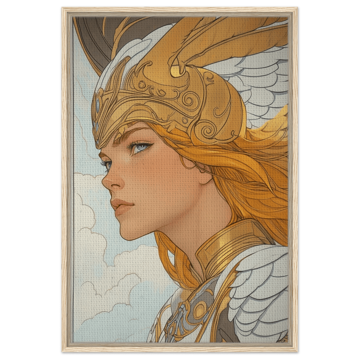 Art Nouveau Valkyries Flight Art Nouveau Close 1 - Shop Ai Art WebShop - Digital Art online Store