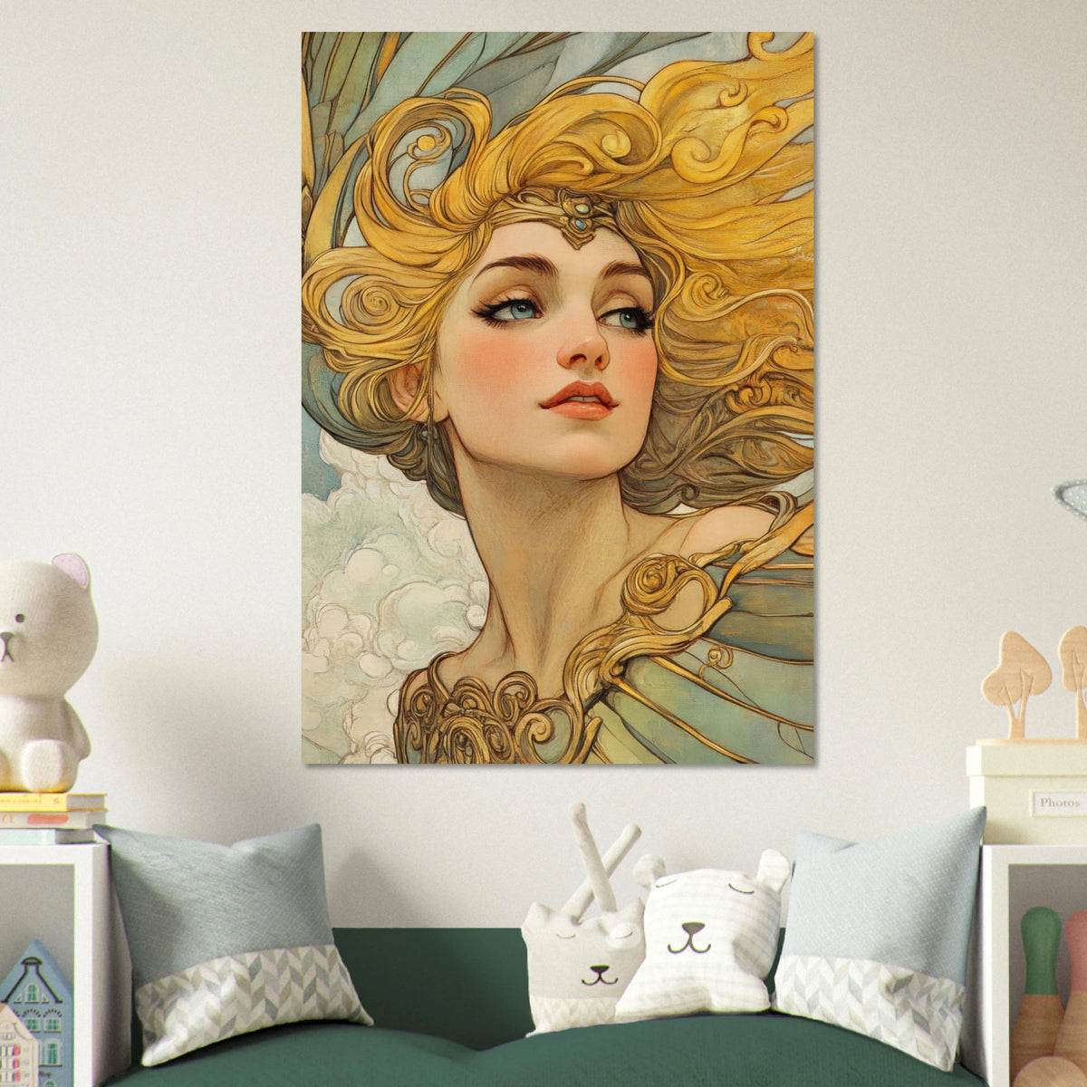 Art Nouveau Valkyries Flight Art Nouveau Close 2 - Shop Ai Art WebShop - Digital Art online Store