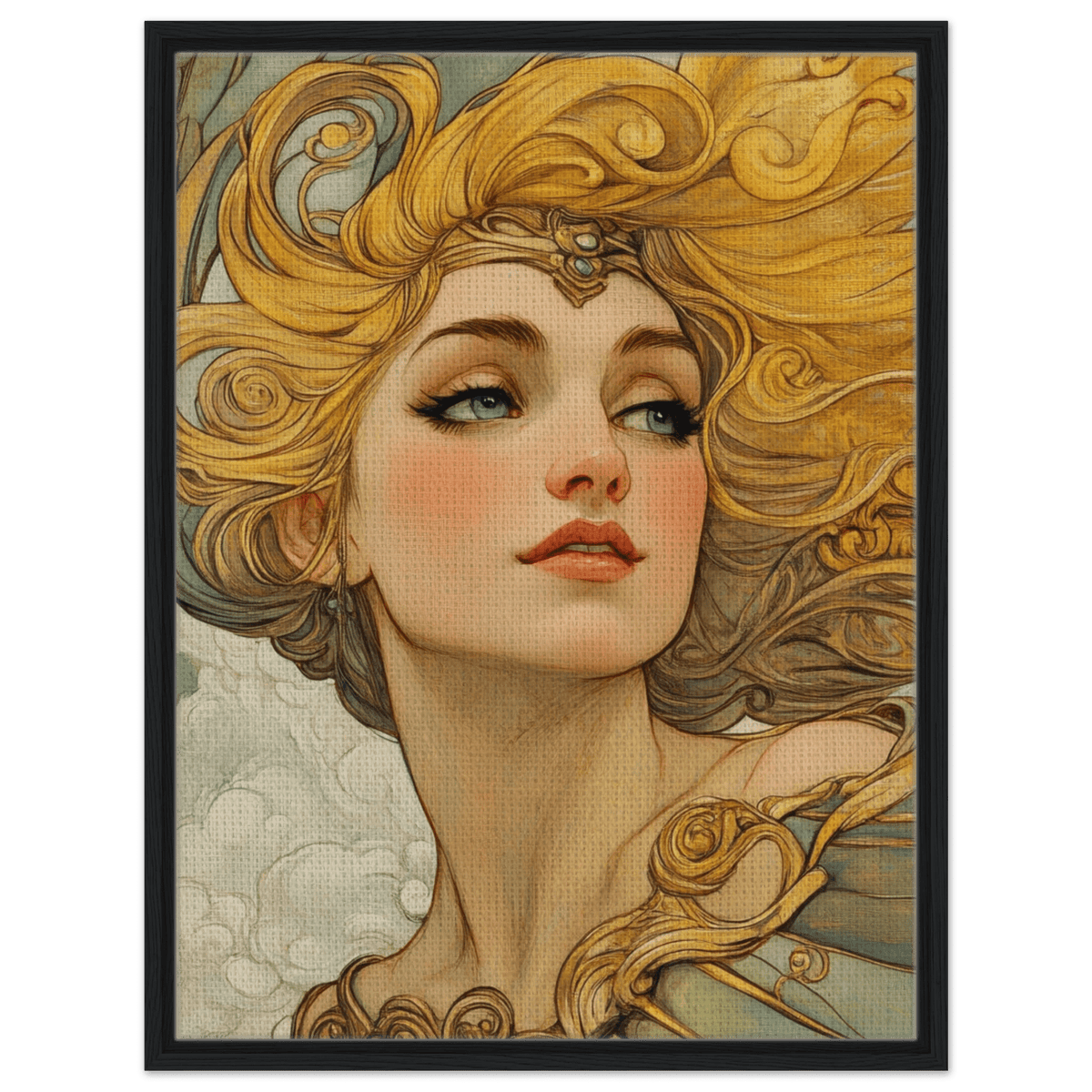 Art Nouveau Valkyries Flight Art Nouveau Close 2 - Shop Ai Art WebShop - Digital Art online Store