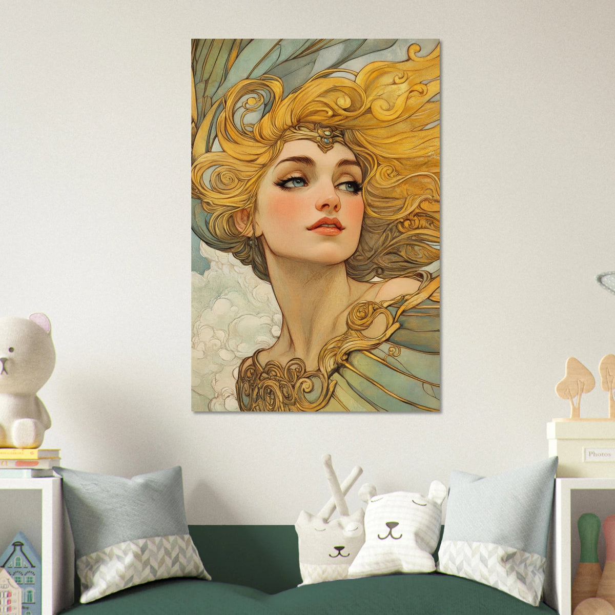 Art Nouveau Valkyries Flight Art Nouveau Close 2 - Shop Ai Art WebShop - Digital Art online Store