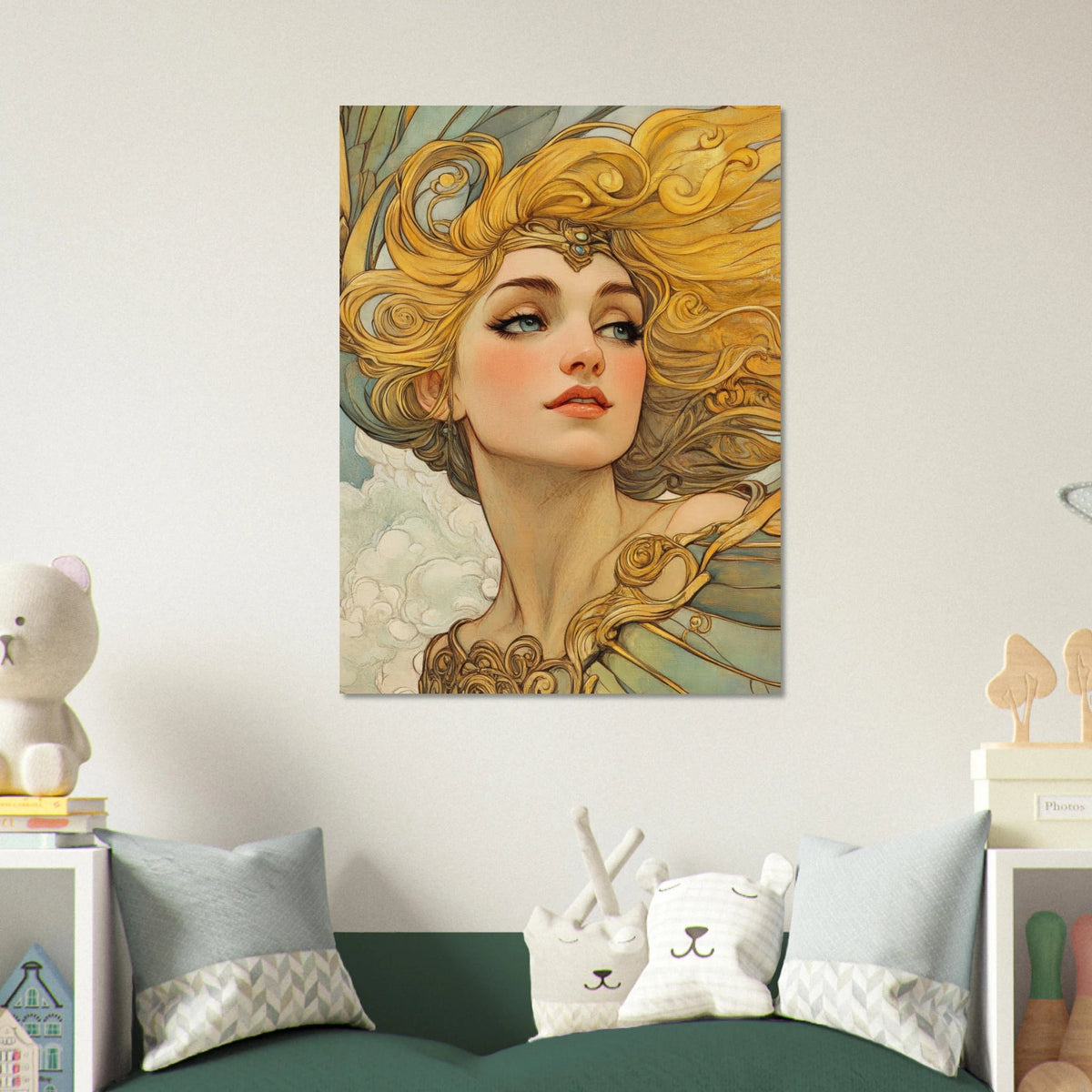 Art Nouveau Valkyries Flight Art Nouveau Close 2 - Shop Ai Art WebShop - Digital Art online Store