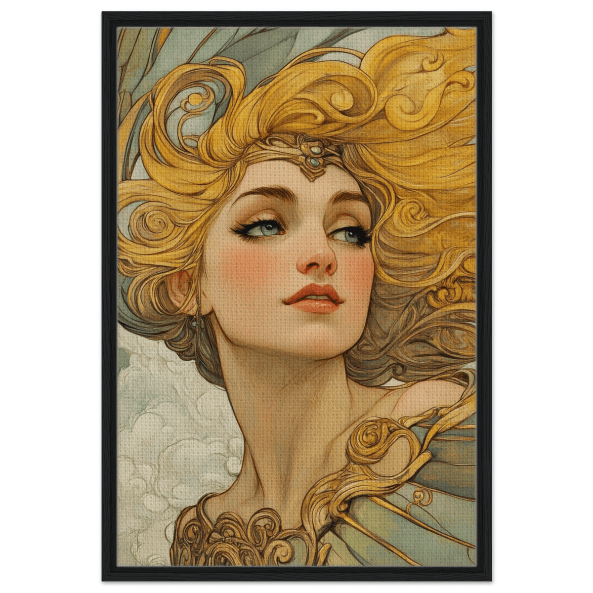 Art Nouveau Valkyries Flight Art Nouveau Close 2 - Shop Ai Art WebShop - Digital Art online Store