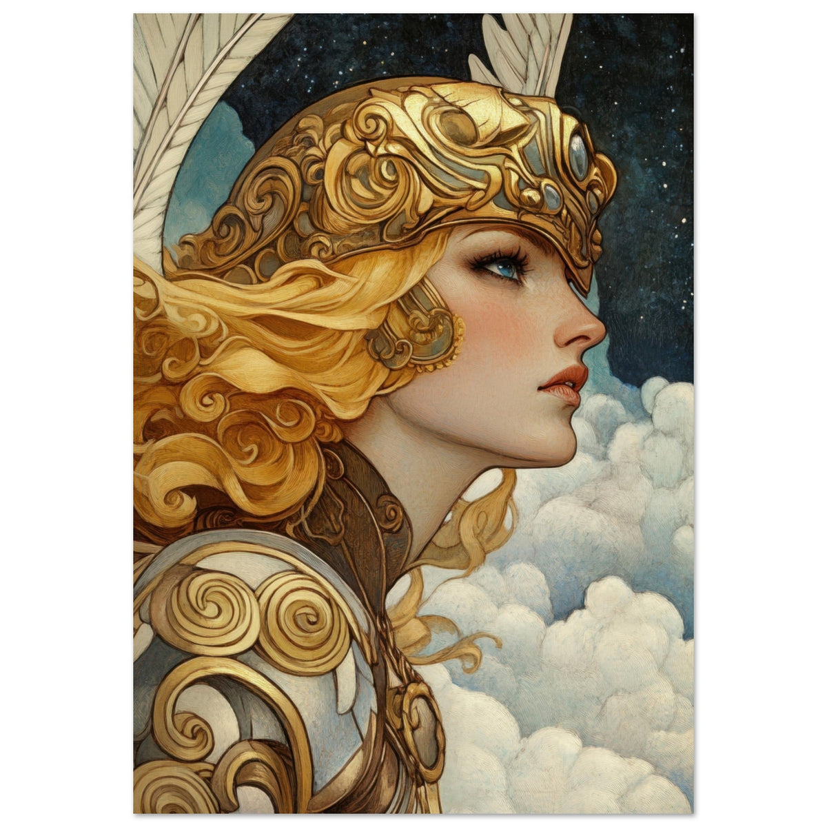 Art Nouveau Valkyries Flight Art Nouveau Close 3 - Shop Ai Art WebShop - Digital Art online Store