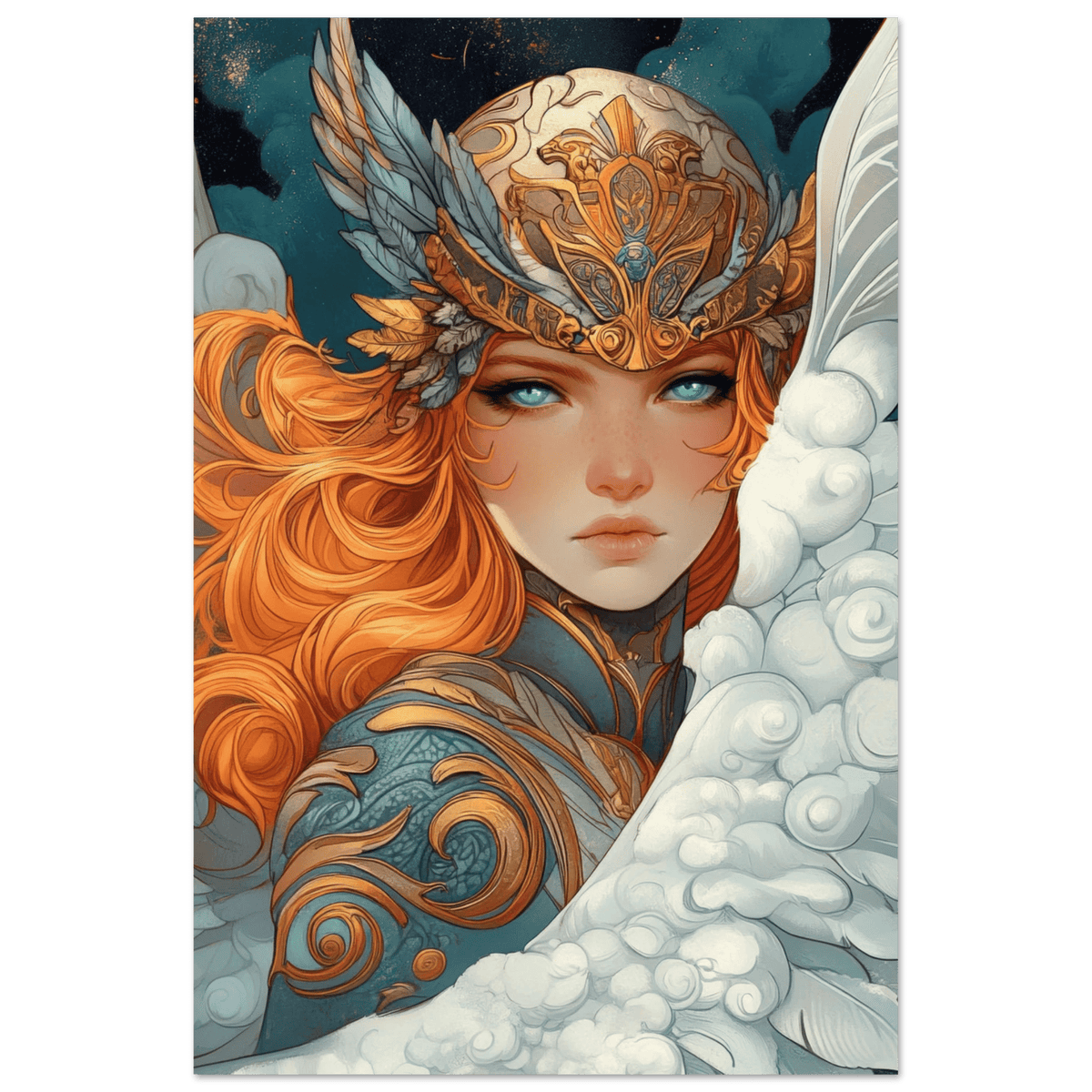 Art Nouveau Valkyries Flight Art Nouveau Close - Shop Ai Art WebShop - Digital Art online Store