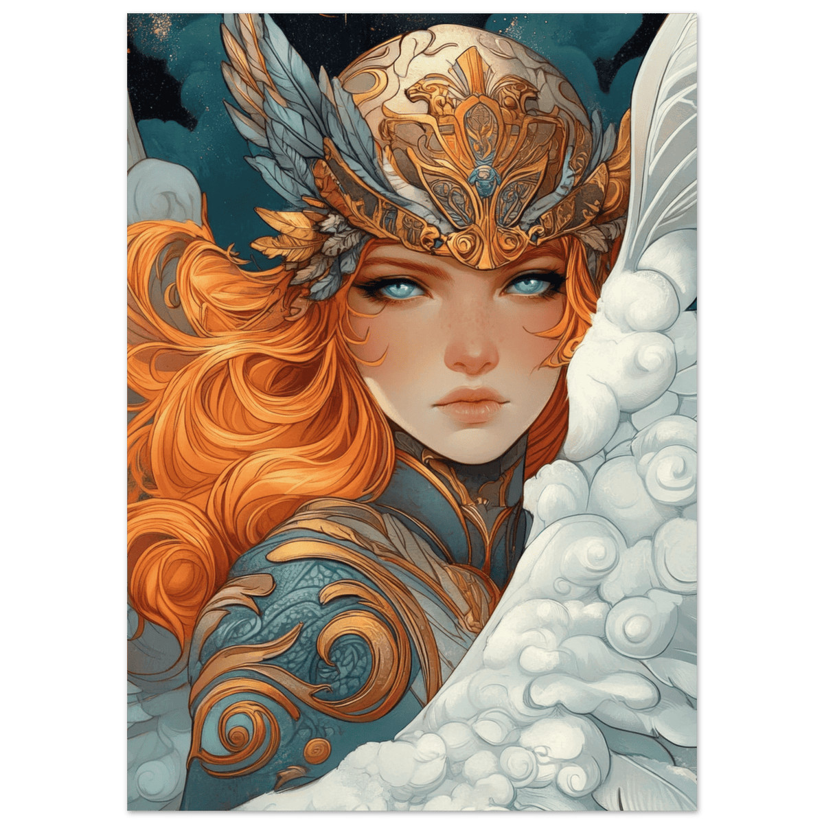 Art Nouveau Valkyries Flight Art Nouveau Close - Shop Ai Art WebShop - Digital Art online Store