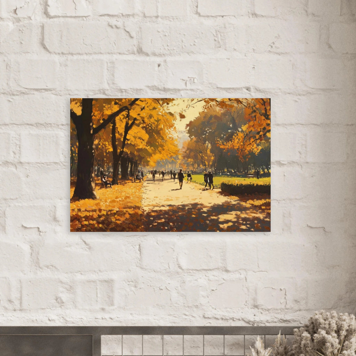 Autumn Park with Strolling Figures A vast park 3 - Shop Ai Art WebShop - Digital Art online Store