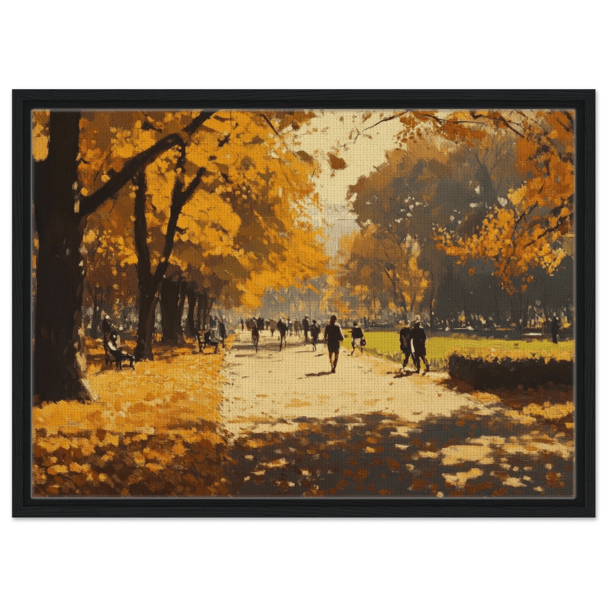 Autumn Park with Strolling Figures A vast park 3 - Shop Ai Art WebShop - Digital Art online Store