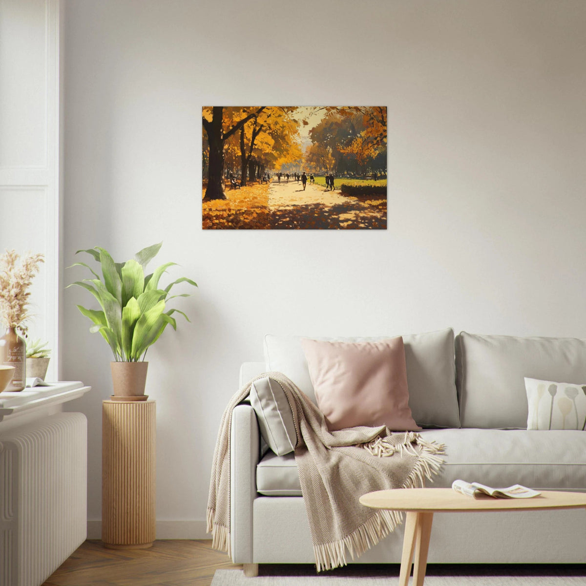 Autumn Park with Strolling Figures A vast park 3 - Shop Ai Art WebShop - Digital Art online Store