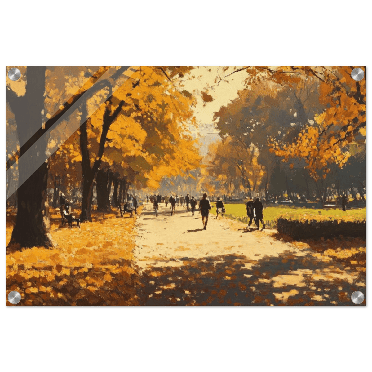 Autumn Park with Strolling Figures A vast park 3 - Shop Ai Art WebShop - Digital Art online Store