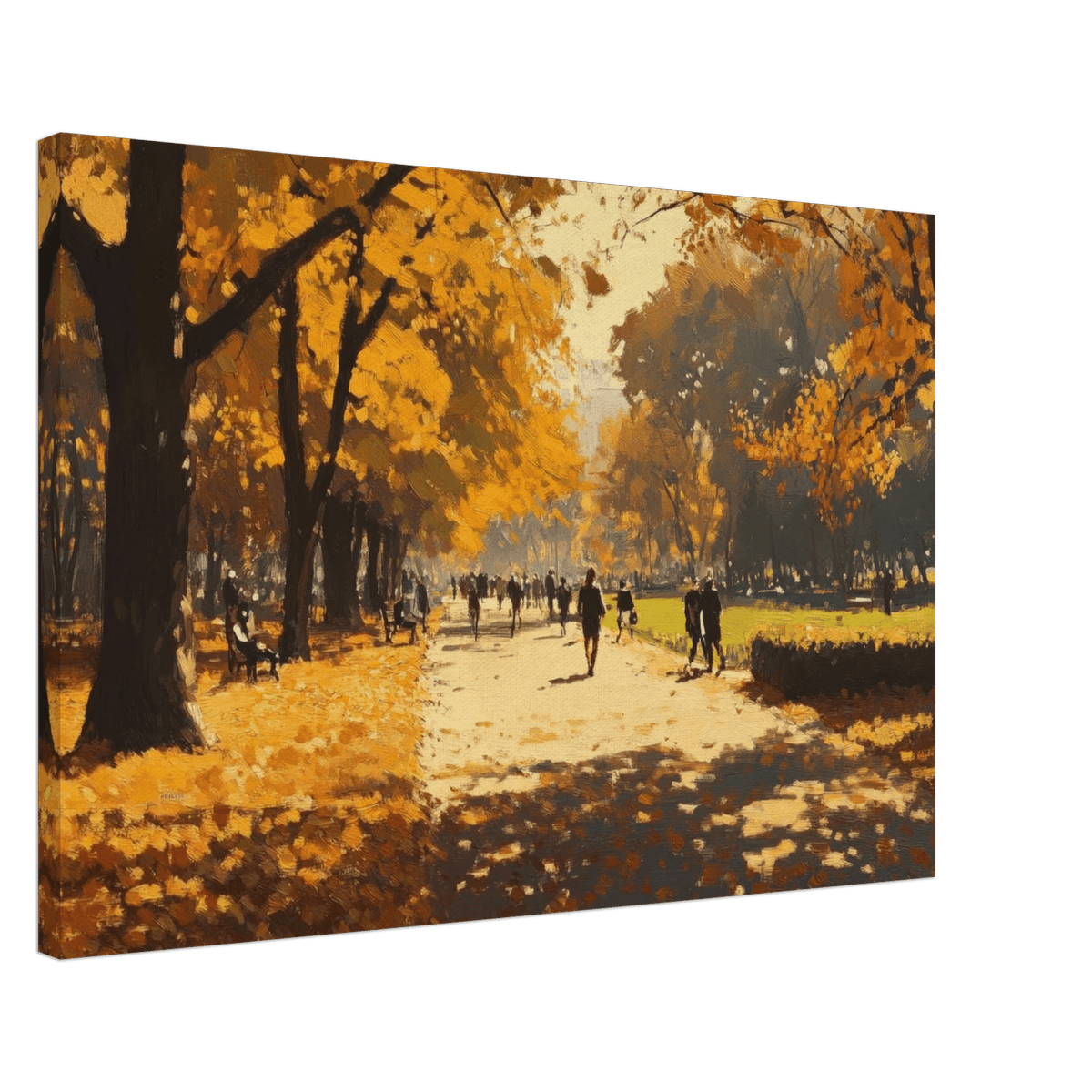 Autumn Park with Strolling Figures A vast park 3 - Shop Ai Art WebShop - Digital Art online Store