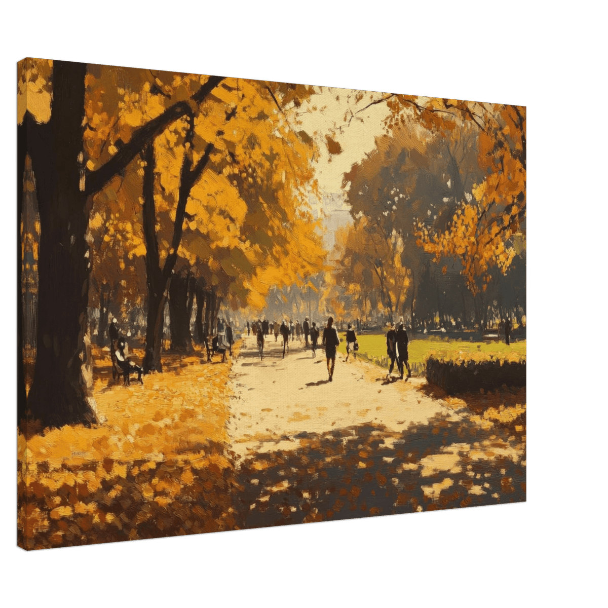 Autumn Park with Strolling Figures A vast park 3 - Shop Ai Art WebShop - Digital Art online Store