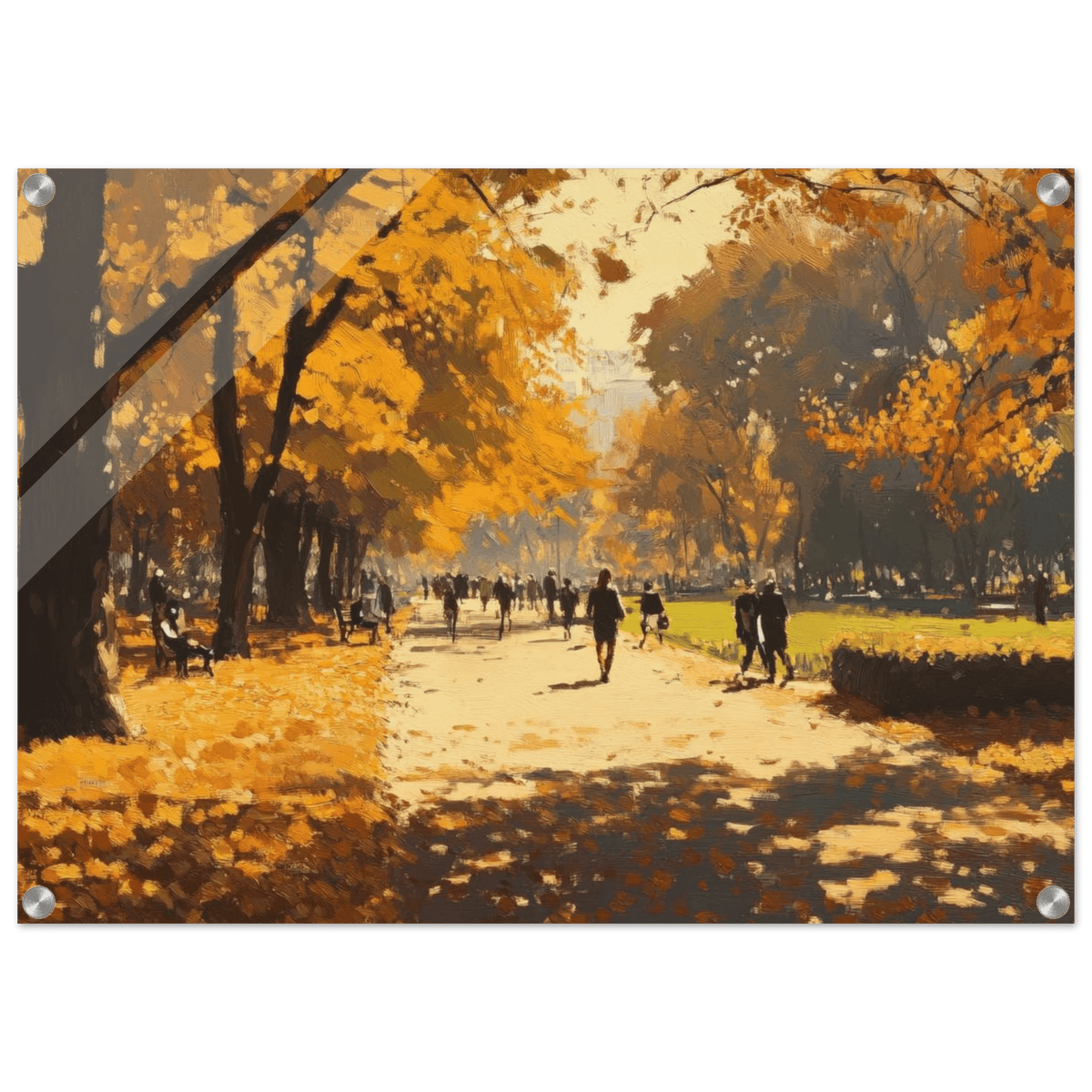 Autumn Park with Strolling Figures A vast park 3 - Shop Ai Art WebShop - Digital Art online Store
