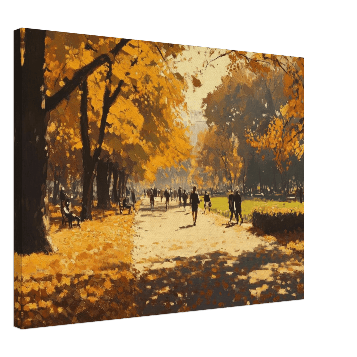 Autumn Park with Strolling Figures A vast park 3 - Shop Ai Art WebShop - Digital Art online Store