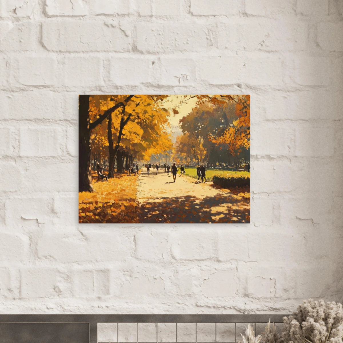 Autumn Park with Strolling Figures A vast park 3 - Shop Ai Art WebShop - Digital Art online Store