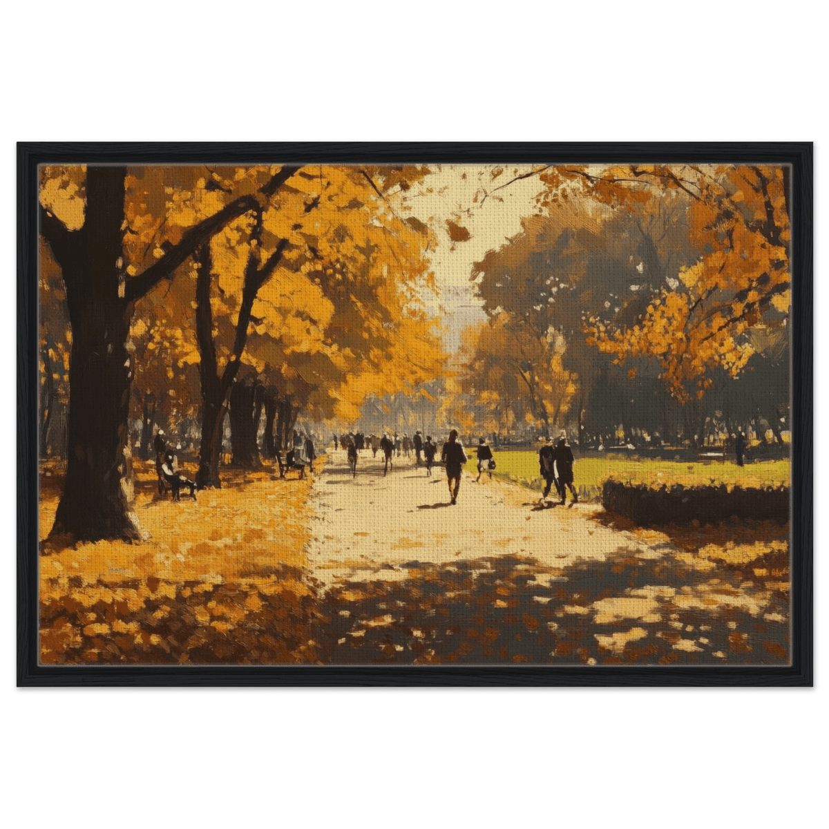 Autumn Park with Strolling Figures A vast park 3 - Shop Ai Art WebShop - Digital Art online Store