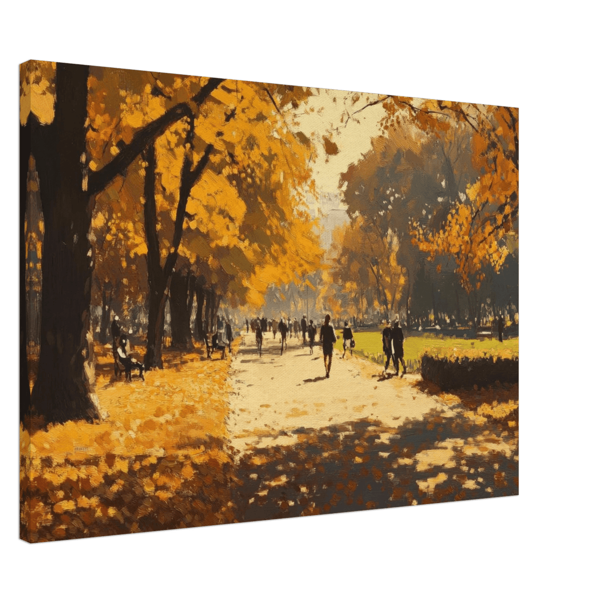 Autumn Park with Strolling Figures A vast park 3 - Shop Ai Art WebShop - Digital Art online Store