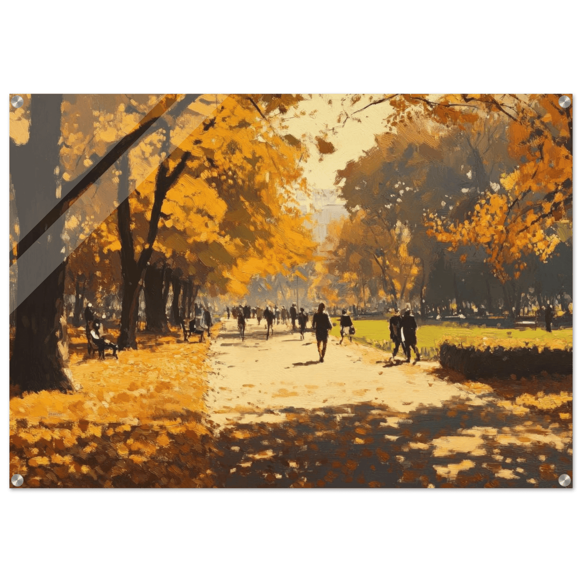 Autumn Park with Strolling Figures A vast park 3 - Shop Ai Art WebShop - Digital Art online Store