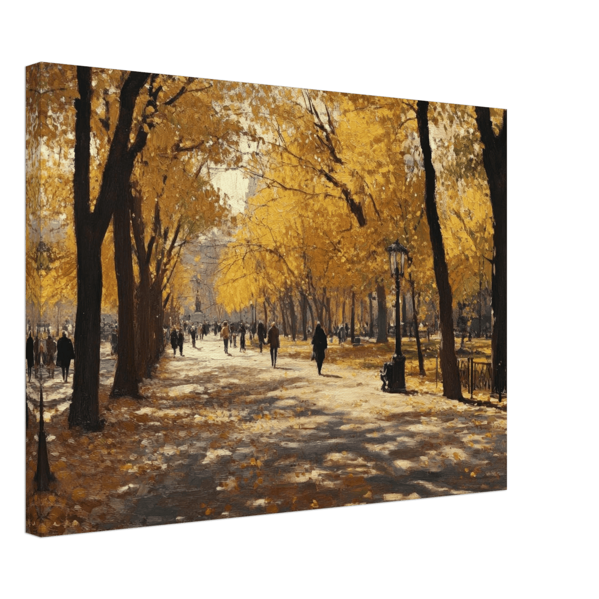 Autumn Park with Strolling Figures A vast park - Shop Ai Art WebShop - Digital Art online Store