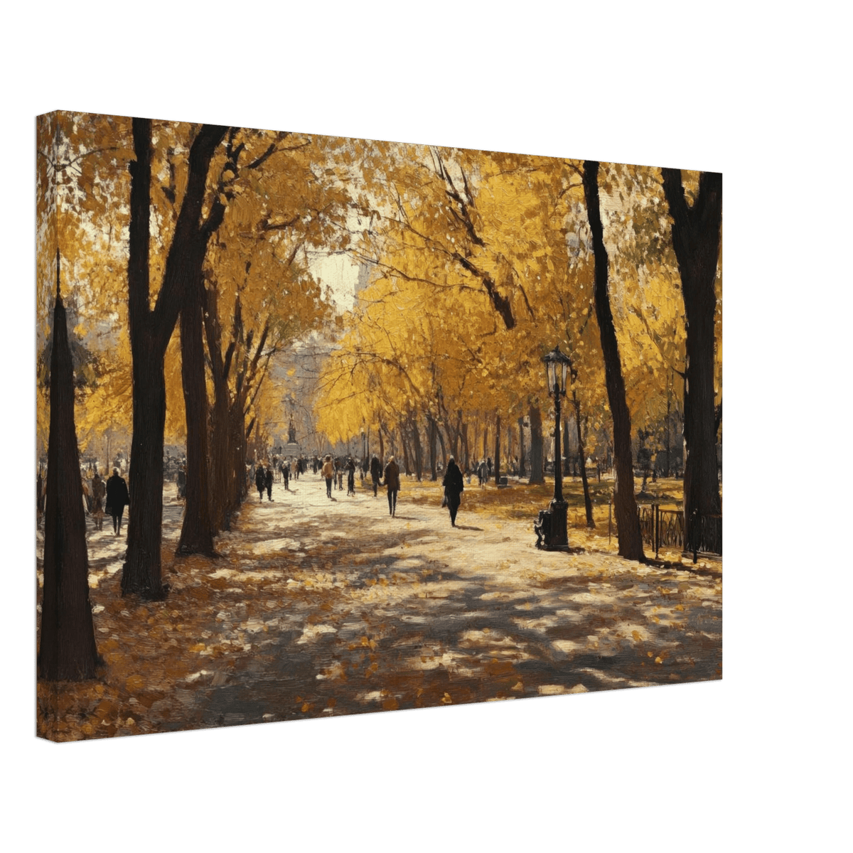 Autumn Park with Strolling Figures A vast park - Shop Ai Art WebShop - Digital Art online Store