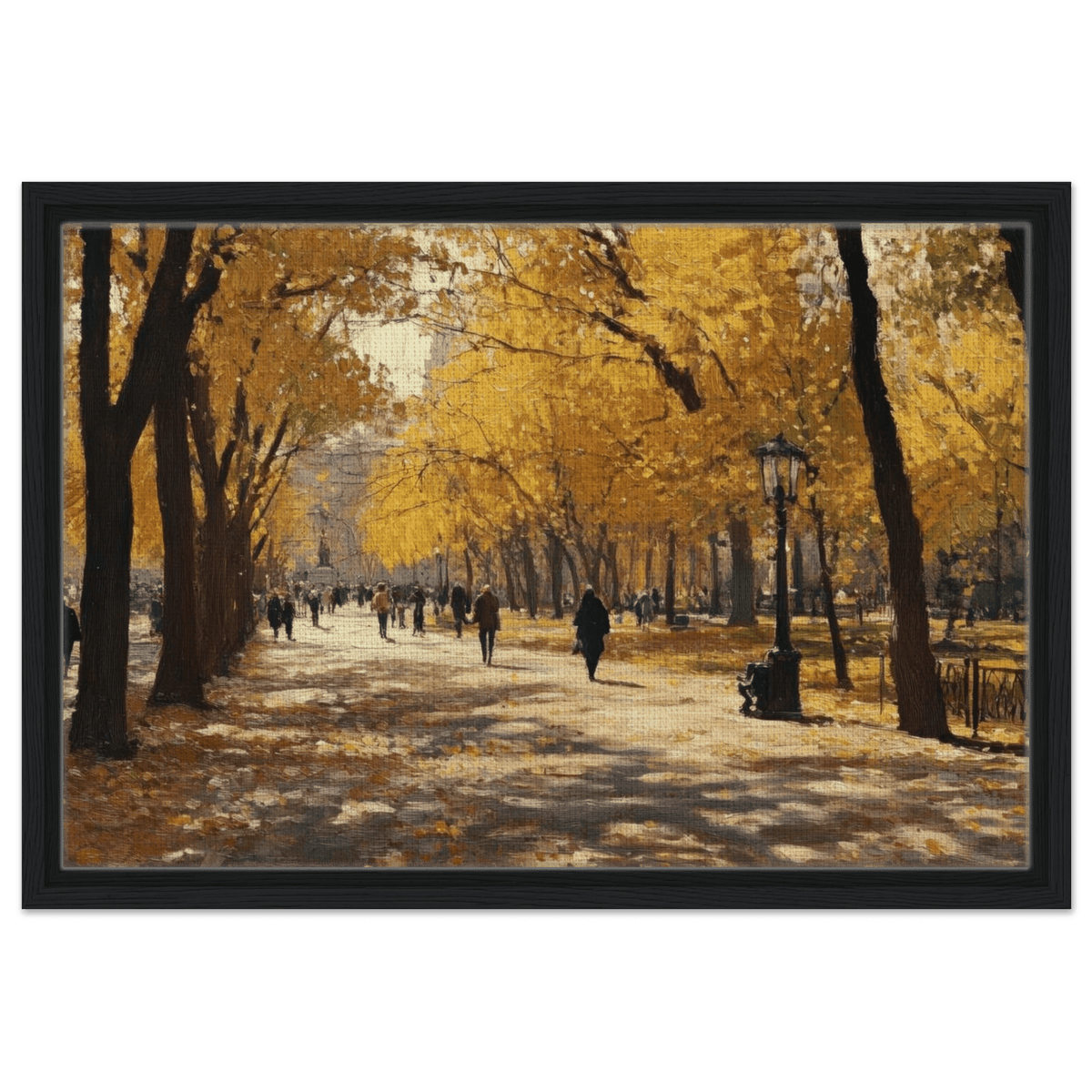 Autumn Park with Strolling Figures A vast park - Shop Ai Art WebShop - Digital Art online Store
