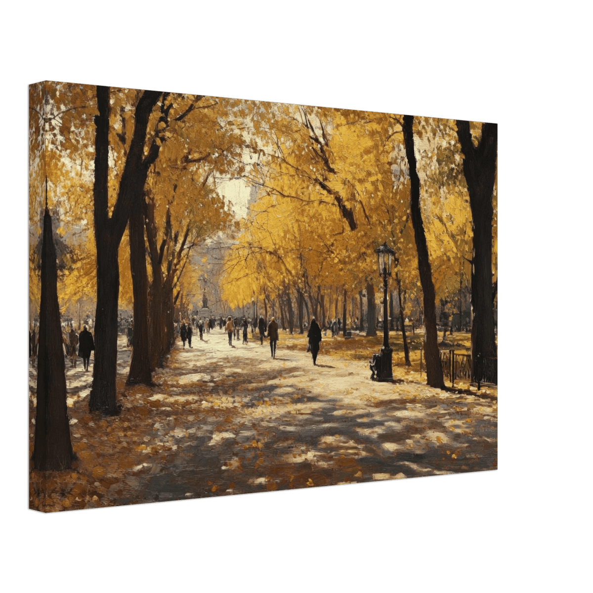 Autumn Park with Strolling Figures A vast park - Shop Ai Art WebShop - Digital Art online Store