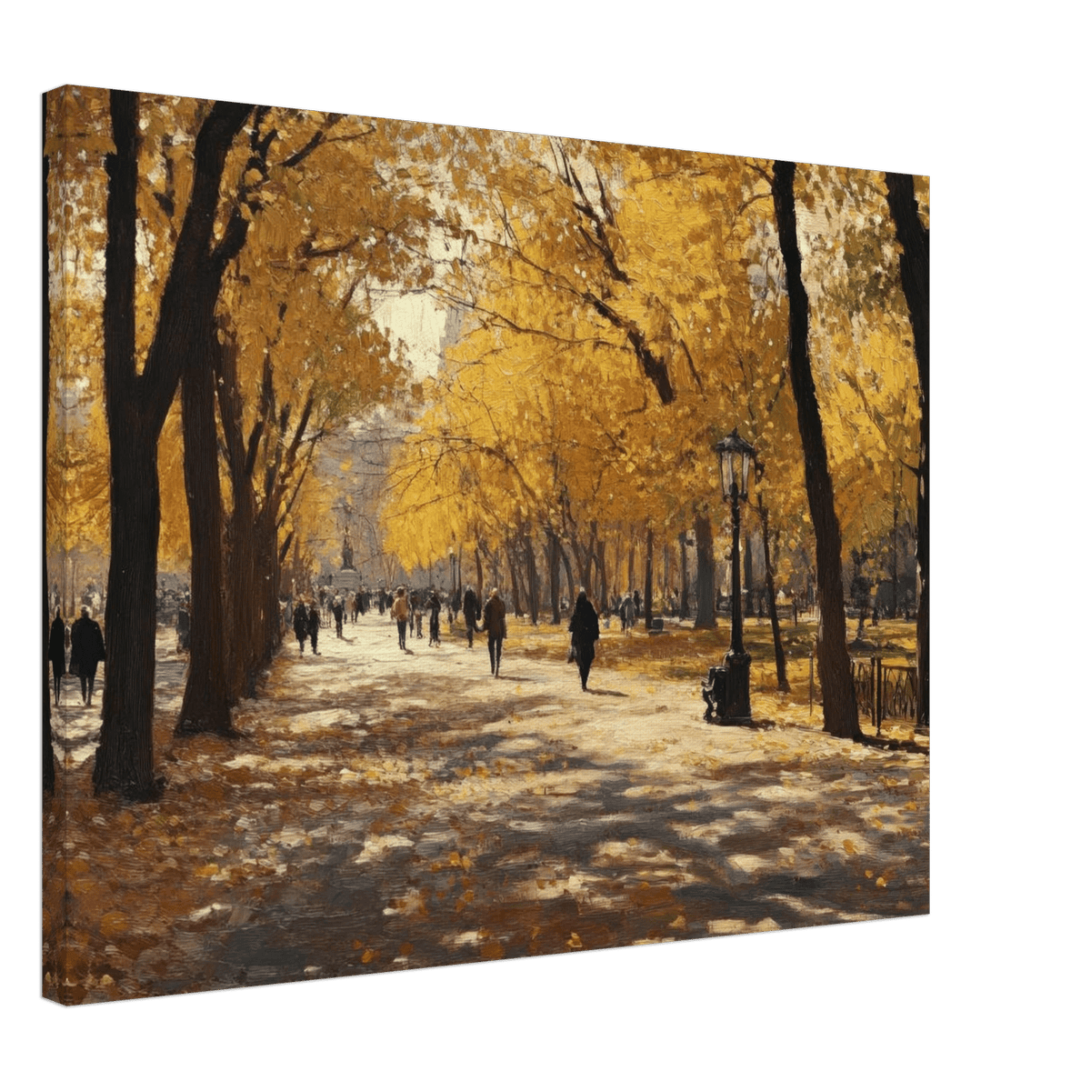 Autumn Park with Strolling Figures A vast park - Shop Ai Art WebShop - Digital Art online Store