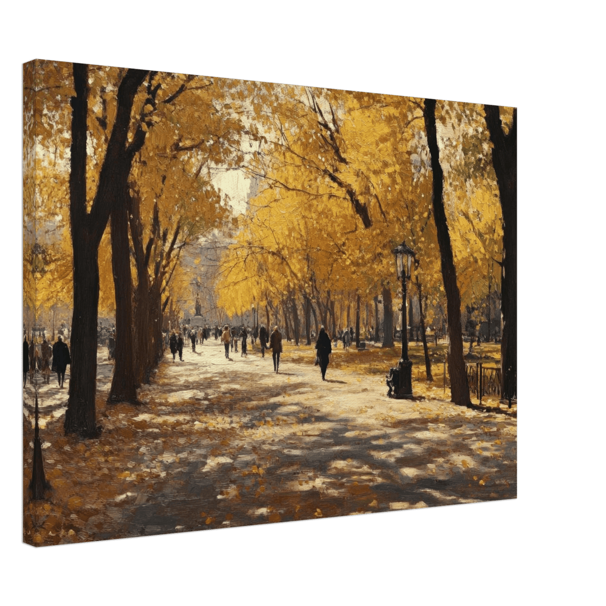 Autumn Park with Strolling Figures A vast park - Shop Ai Art WebShop - Digital Art online Store