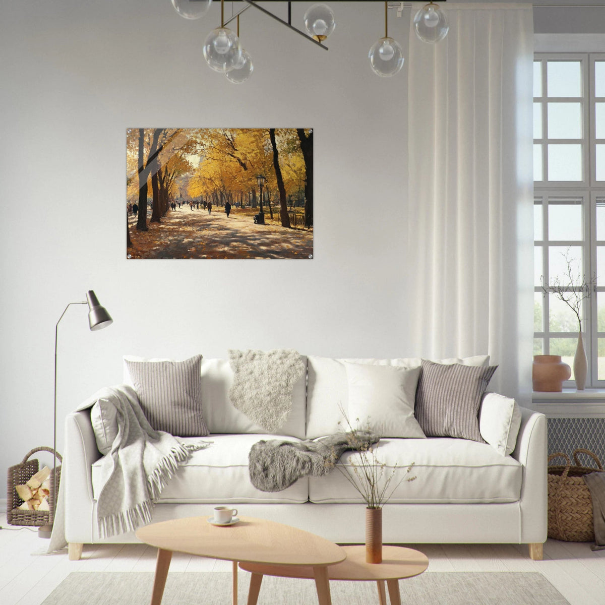Autumn Park with Strolling Figures A vast park - Shop Ai Art WebShop - Digital Art online Store