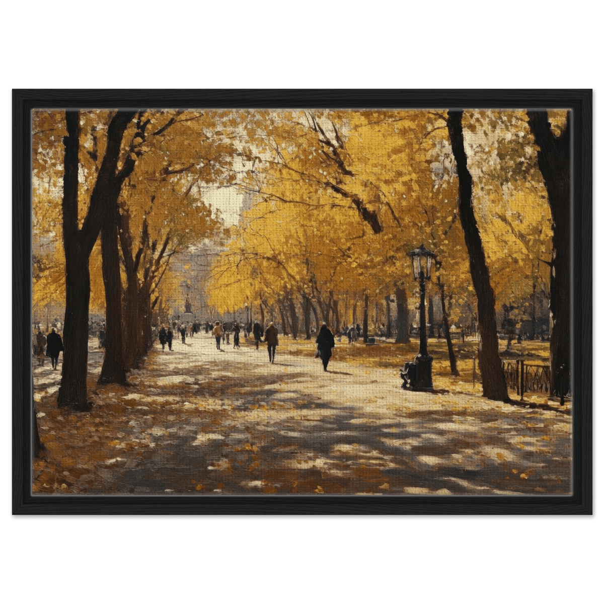 Autumn Park with Strolling Figures A vast park - Shop Ai Art WebShop - Digital Art online Store