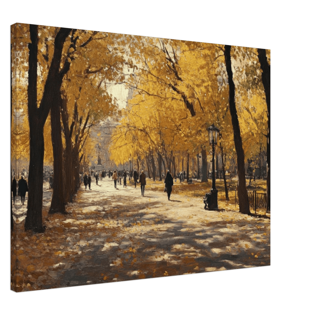 Autumn Park with Strolling Figures A vast park - Shop Ai Art WebShop - Digital Art online Store