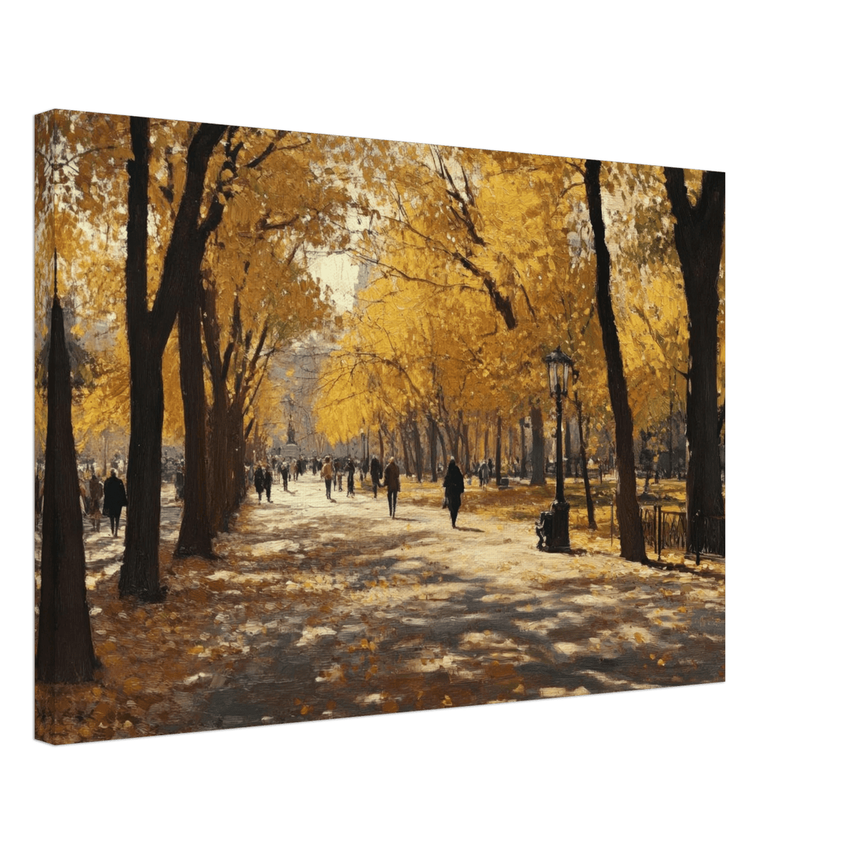 Autumn Park with Strolling Figures A vast park - Shop Ai Art WebShop - Digital Art online Store
