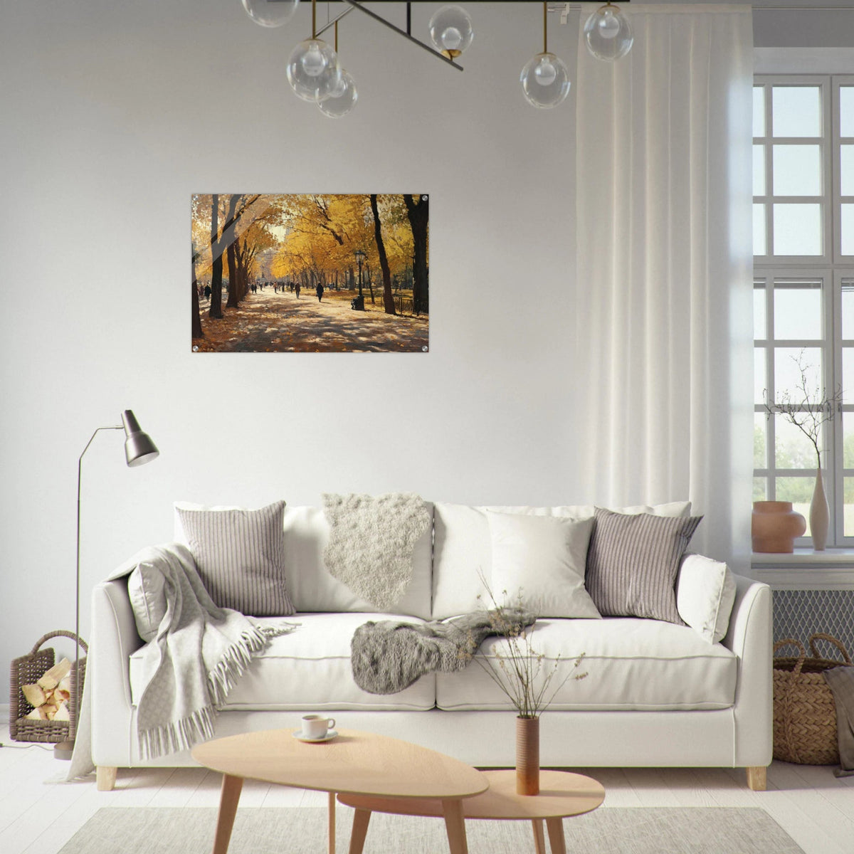 Autumn Park with Strolling Figures A vast park - Shop Ai Art WebShop - Digital Art online Store