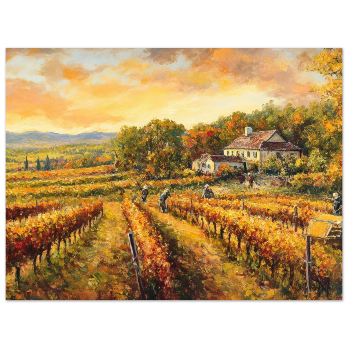 Autumn Vineyard Harvest A picturesque vineyards - Shop Ai Art WebShop - Digital Art online Store