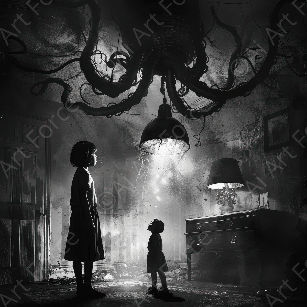 Bad kids Dreams scary ghosts and monsters - Shop Ai Art WebShop - Digital Art online Store