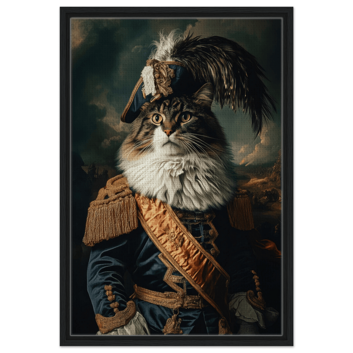 Baroque Military Commander Cat A fierce - looking 4 - Shop Ai Art WebShop - Digital Art online Store