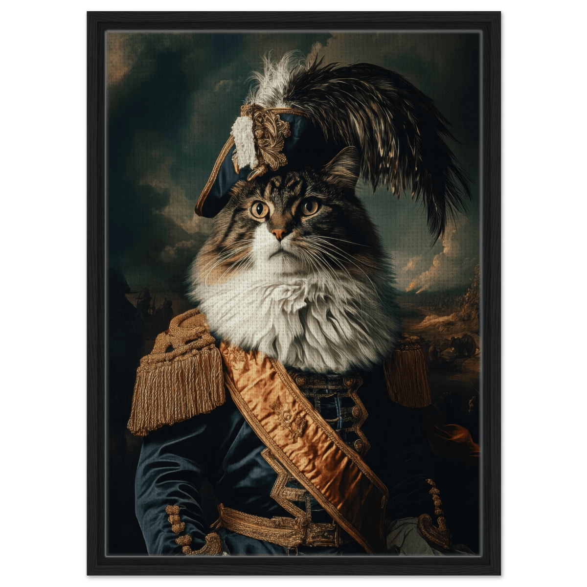 Baroque Military Commander Cat A fierce - looking 4 - Shop Ai Art WebShop - Digital Art online Store