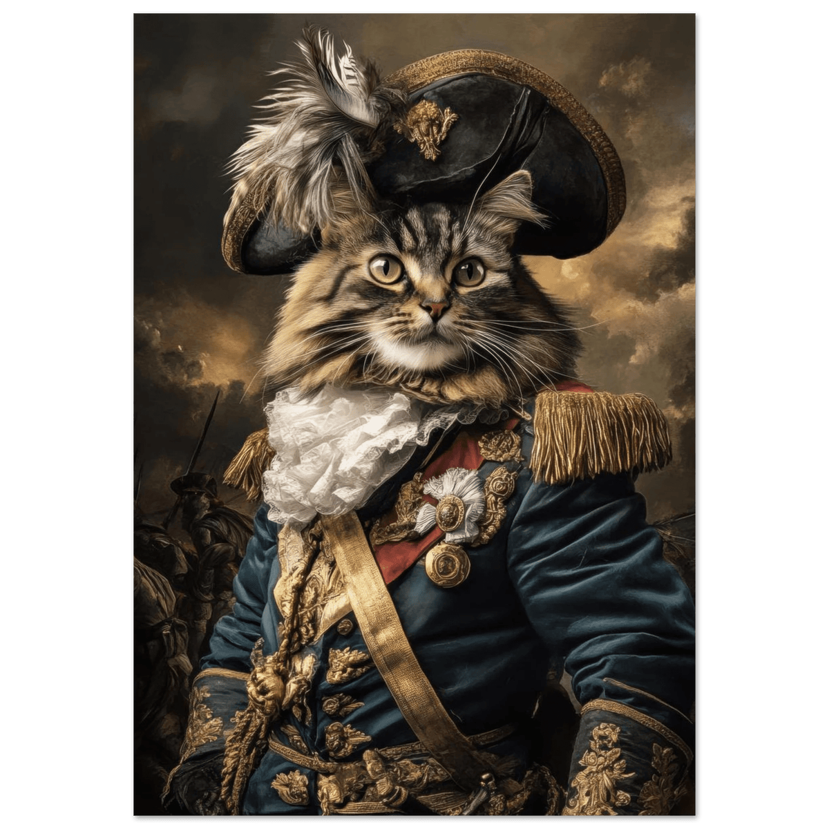 Baroque Military Commander Cat A fierce - looking 7 - Shop Ai Art WebShop - Digital Art online Store