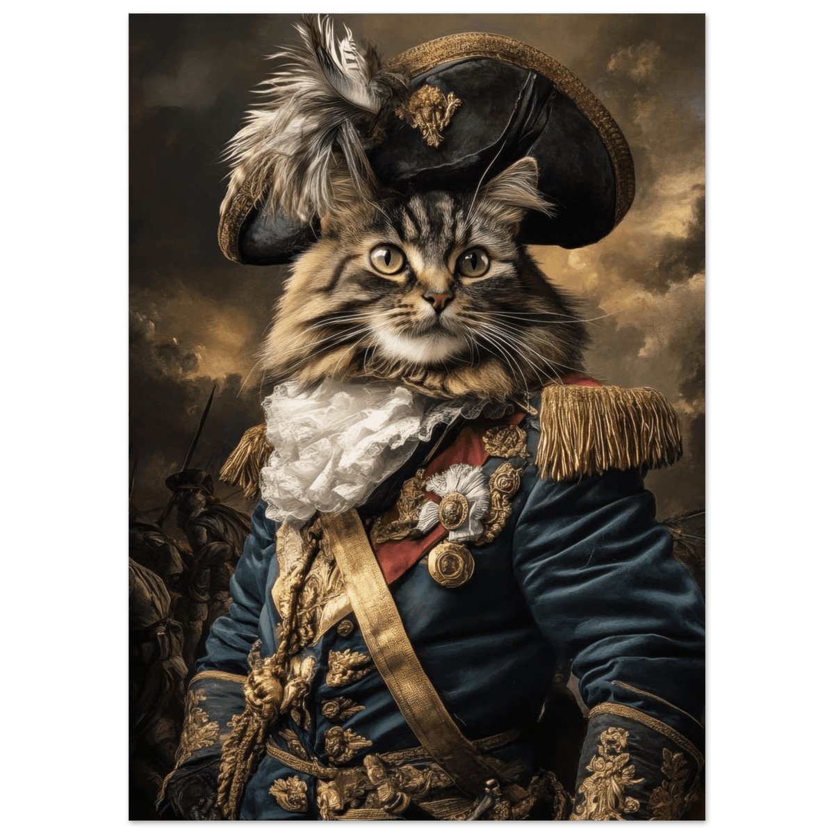 Baroque Military Commander Cat A fierce - looking 7 - Shop Ai Art WebShop - Digital Art online Store
