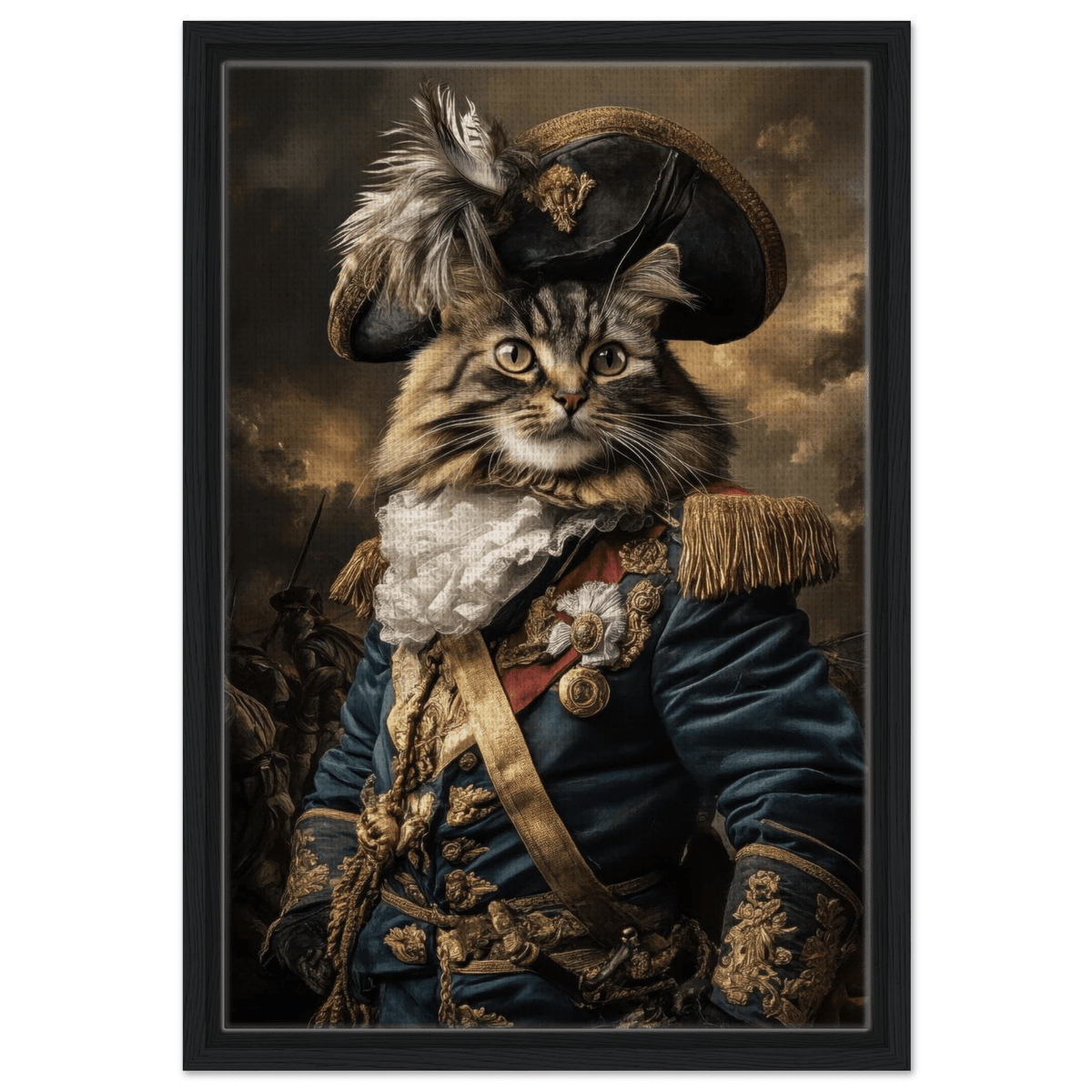 Baroque Military Commander Cat A fierce - looking 7 - Shop Ai Art WebShop - Digital Art online Store