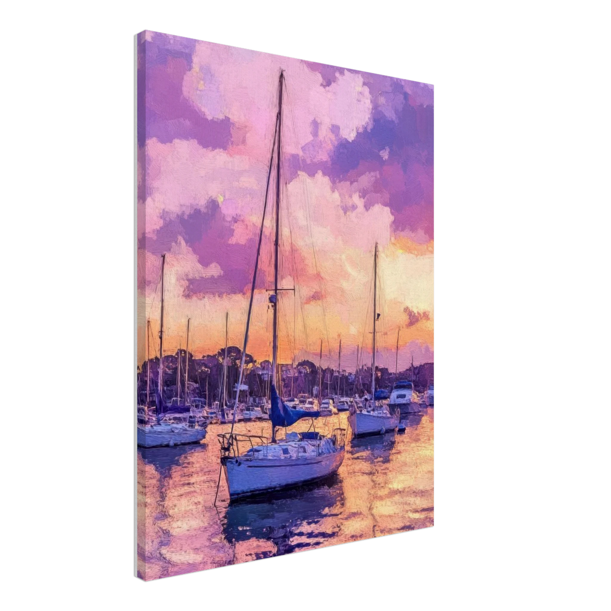 Boats at Dusk A harbor filled with gently rocky 2 - Shop Ai Art WebShop - Digital Art online Store