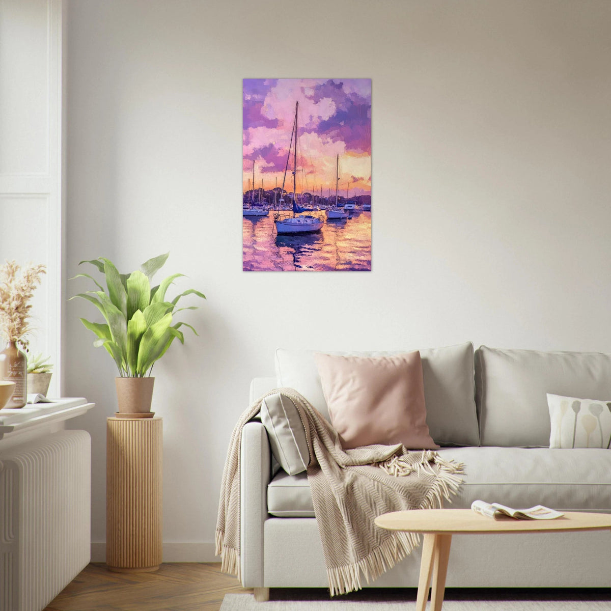 Boats at Dusk A harbor filled with gently rocky 2 - Shop Ai Art WebShop - Digital Art online Store