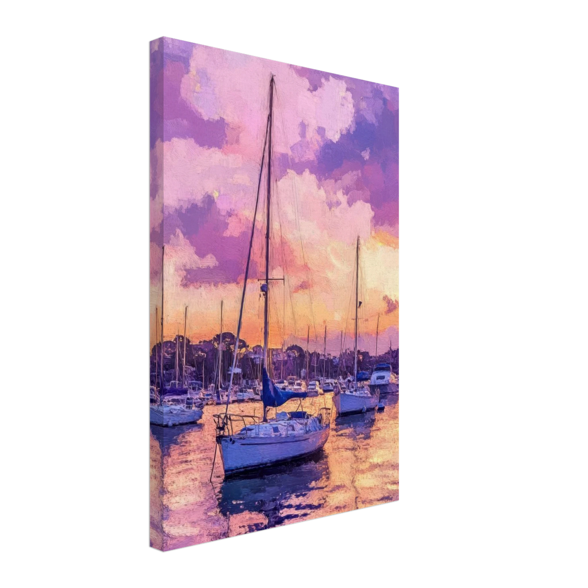 Boats at Dusk A harbor filled with gently rocky 2 - Shop Ai Art WebShop - Digital Art online Store