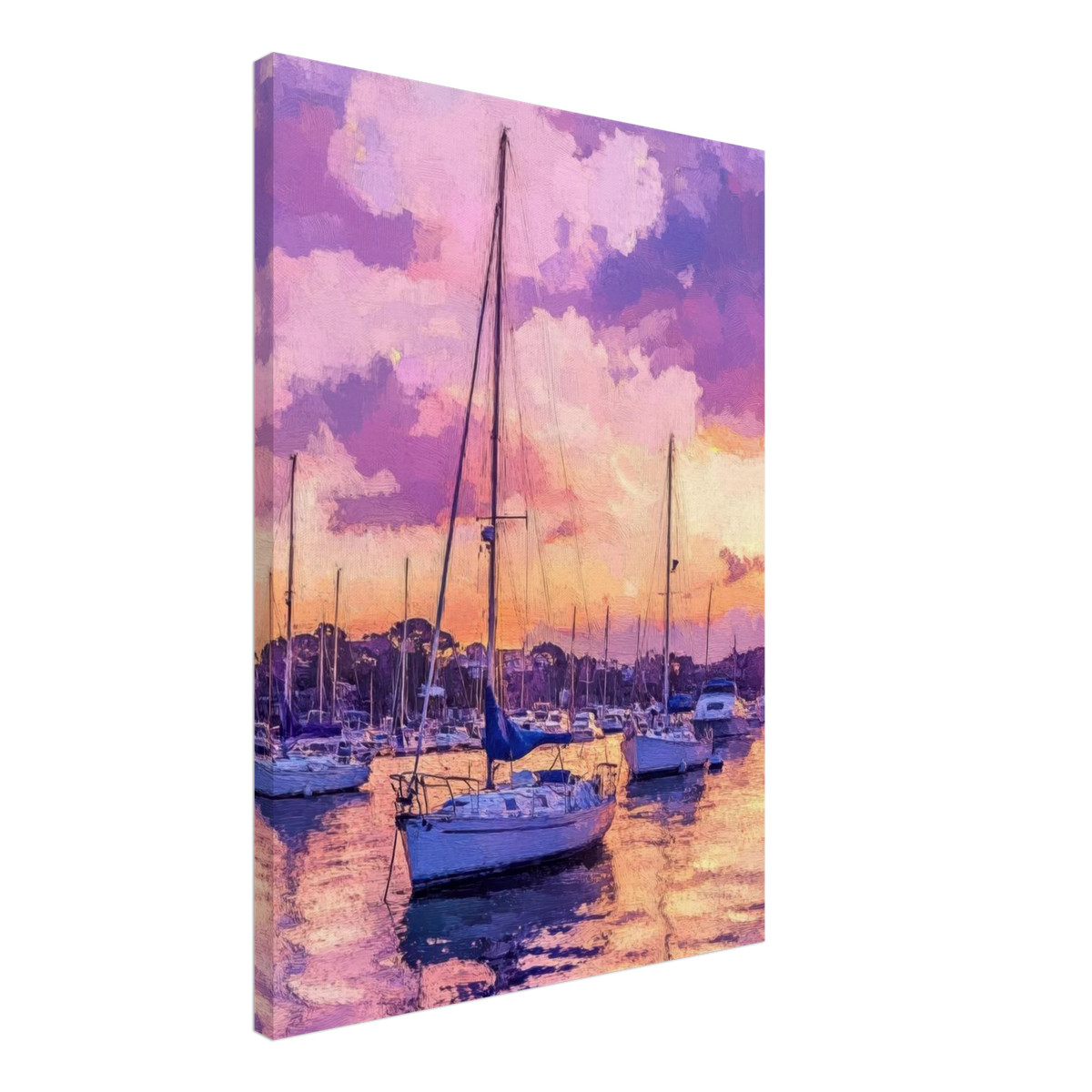Boats at Dusk A harbor filled with gently rocky 2 - Shop Ai Art WebShop - Digital Art online Store