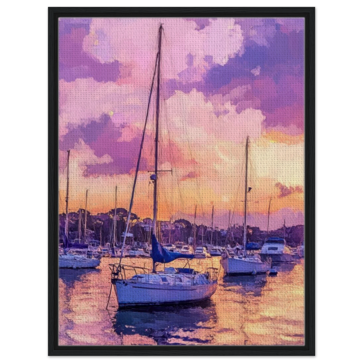 Boats at Dusk A harbor filled with gently rocky 2 - Shop Ai Art WebShop - Digital Art online Store