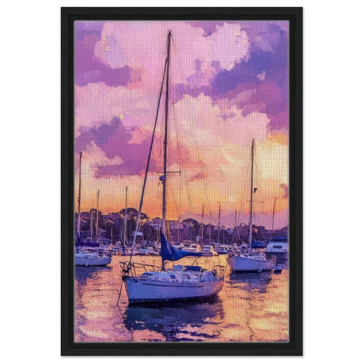 Boats at Dusk A harbor filled with gently rocky 2 - Shop Ai Art WebShop - Digital Art online Store