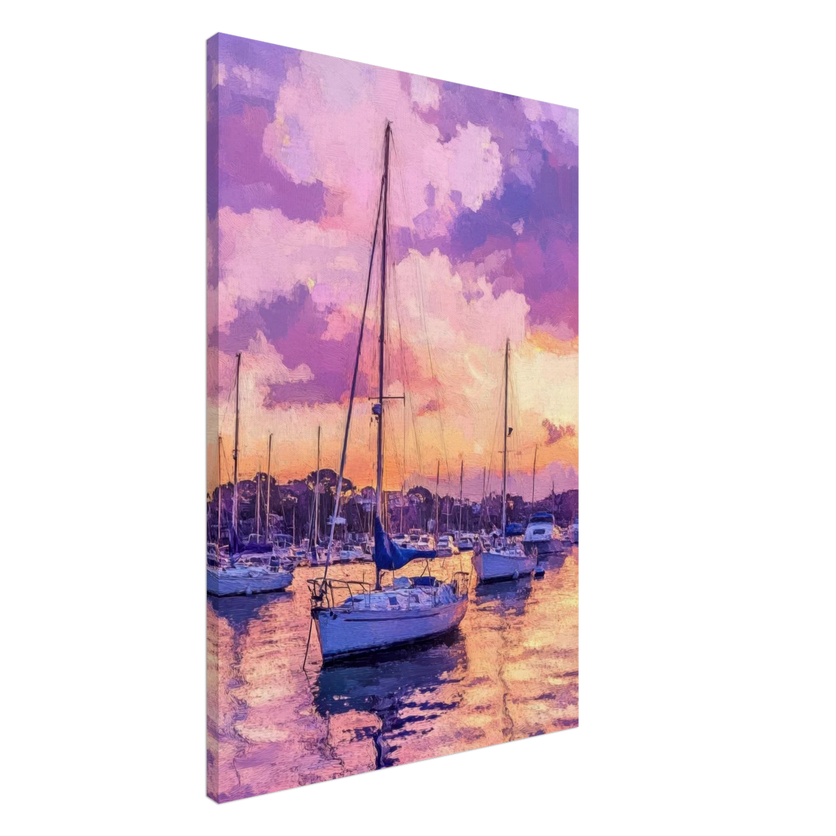 Boats at Dusk A harbor filled with gently rocky 2 - Shop Ai Art WebShop - Digital Art online Store