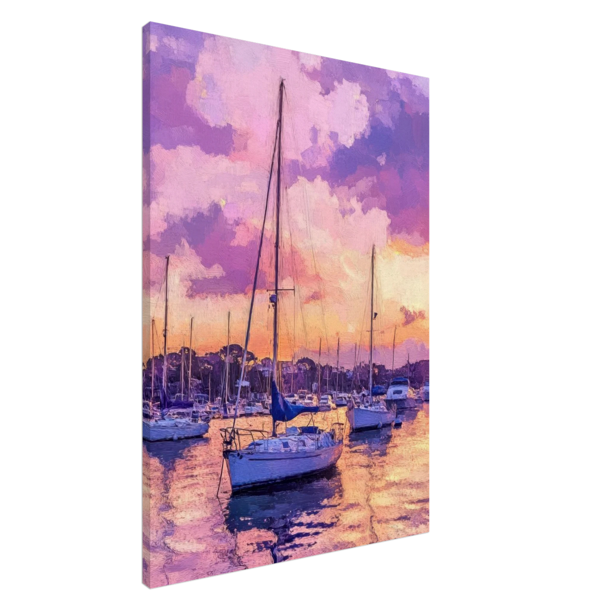 Boats at Dusk A harbor filled with gently rocky 2 - Shop Ai Art WebShop - Digital Art online Store